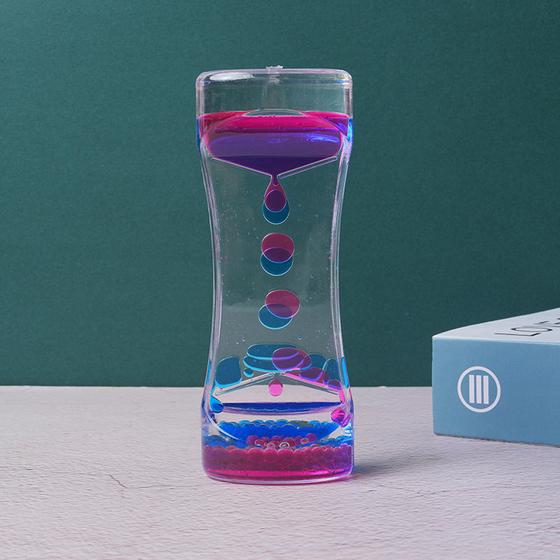 Dual Color Liquid Acrylic Hourglass Timer Decor