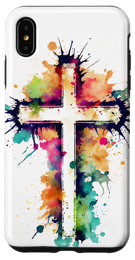 iPhone XS Max Christian Cross Watercolor Case