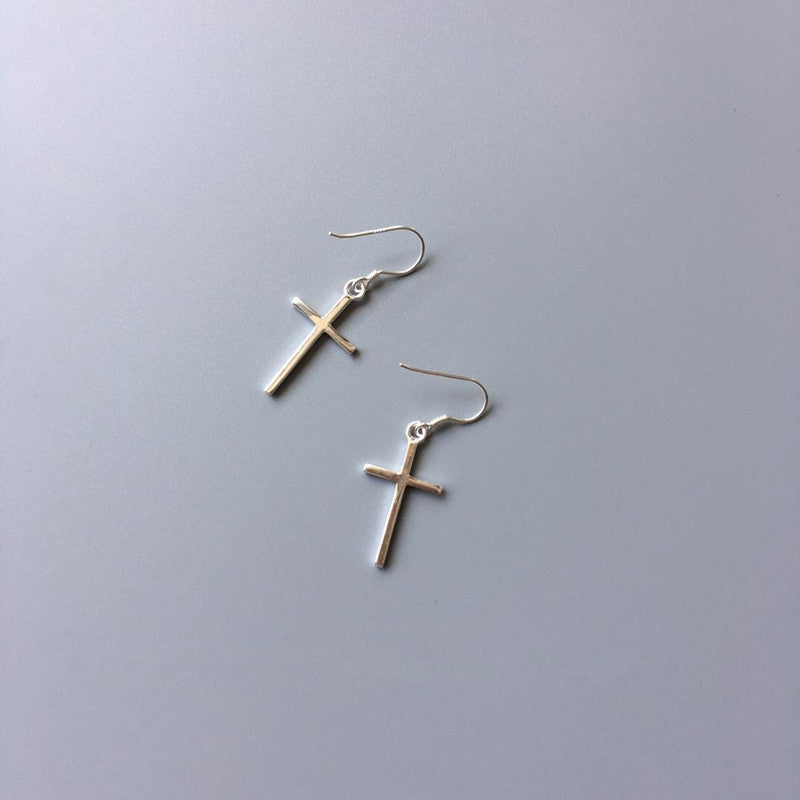 Trendy Cross Earrings in Alloy - Simple Christian Design